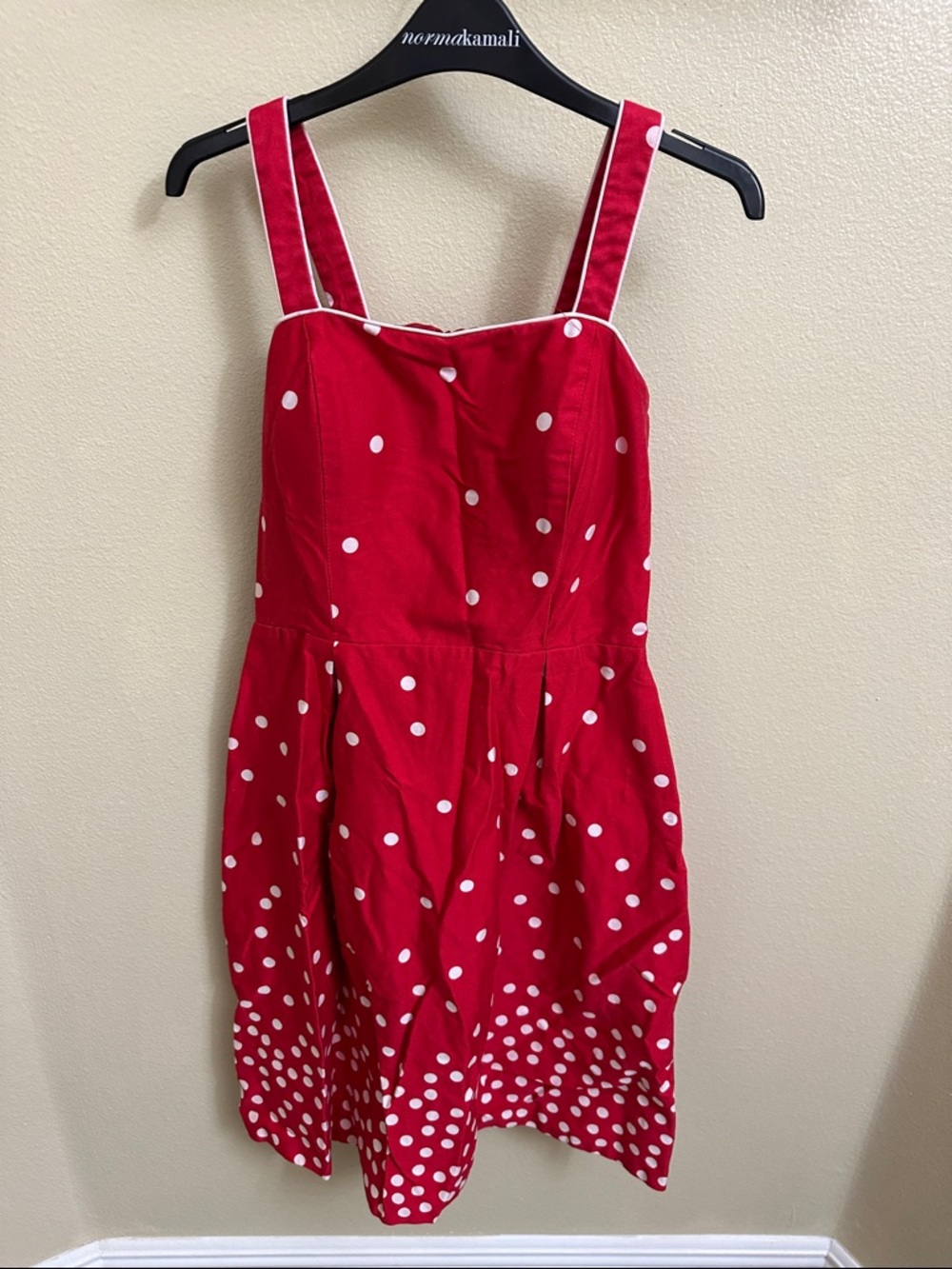 Dress Barn Red Polka Dot Skirted Dress with Straps 8